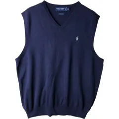 古着 ラルフローレン Ralph Lauren POLO GOLF ポロゴルフ Vネック コットンニットベスト レディースXL相当/eaa616855