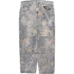 古着 ラングラー Wrangler 迷彩柄 リアルツリーカモ ダブルニー テーパードデニムパンツ メンズw35相当/eaa617028