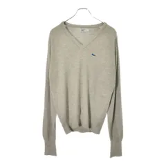 70年代 IZOD LACOSTE アイゾッド ラコステ ワンポイントロゴ Vネック アクリルニットセーター グレー(メンズ L)中古 古着 V9601