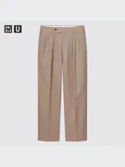 23ss UNIQLO U ワイドフィット タック チノパンツ ベージュ 82サイズ