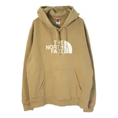 THE NORTH FACE ノースフェイス ロゴ スウェット パーカー アウトドア ベージュ(メンズ XL)中古 古着 X3693