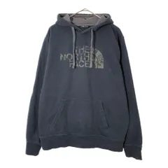 THE NORTH FACE ノースフェイス ロゴ スウェット パーカー アウトドア ネイビー(メンズ M)中古 古着 X3701