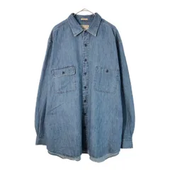 Polo by Ralph Lauren ポロ ラルフローレン デニムシャツ 大きいサイズ ブルー(メンズ 2XB)中古 古着 X3737