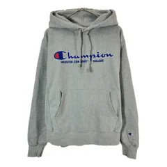 Champion チャンピオン REVERSE WEAVE リバースウィーブ ロゴ スウェット パーカー カレッジ グレー(メンズ MEDIUM)中古 古着 X3759