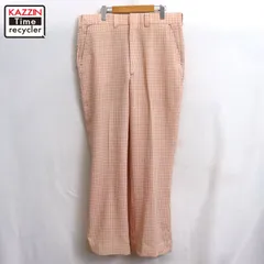 DEADSTOCK 70s vintage Sears チェック柄 ブーツカット スラックスパンツ メンズ XLサイズ相当 ビッグサイズ オーバーサイズのサムネイル
