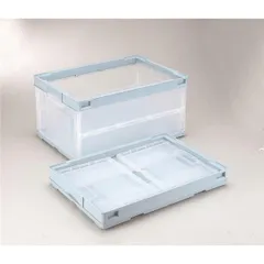 〔20個セット〕 岐阜プラスチック工業 折りたたみコンテナ オリコン 〔43L ライトブルー透明・フタなし〕 CB-S41NRL 折りたたみ コンテナ 収納 容器