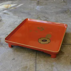 輪島塗 北濱清太郎 鍔地紋 金蒔絵 四方膳 HK-a-05933 / 時代漆器 菓子器 膳 煎茶盆 菓子皿 根来塗