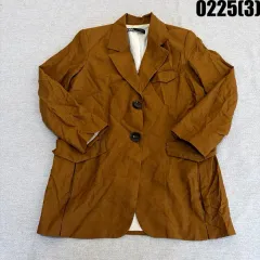 M ZARA ザラ ブラウン リネン ブレーザー ジャケット 0225(3)