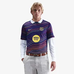 【送料無料・匿名配送】Nike ナイキ FCバルセロナ 25/26 プレマッチ ホームシャツ レプリカユニフォーム レプリカジャージ 紺 新品 正規品 並行輸入 日本未発売