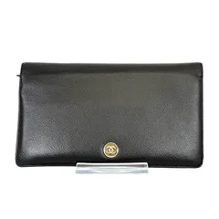 【人気・美品】CHANEL カーフスキン ココボタン 二つ折り 長財布 ロングウォレット ブラック 黒色 ゴールド金具 10番台 2005～2006年製 レディース メンズ ユニセックス 男女兼用