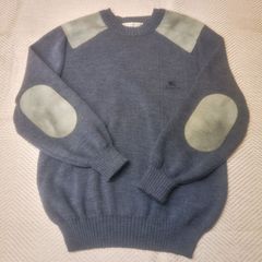 極美品】 BURBERRY ニット セーター ハーフジップ エルボーパッチ 