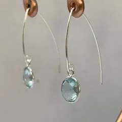 silver925製/スカイブルートパーズフックピアス