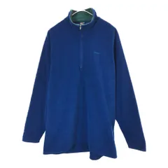 00年代 USA製 patagonia パタゴニア Capilene キャプリーン フリースプルオーバー アウトドア ブルー(メンズ XL)中古 古着 X3286