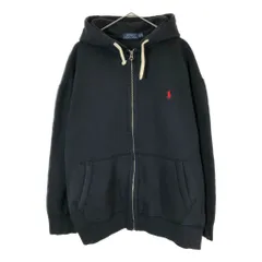 Polo by Ralph Lauren ポロ ラルフローレン フルジップ スウェット パーカー 大きいサイズ ブラック(メンズ 2XB BIG)中古 古着 X3654