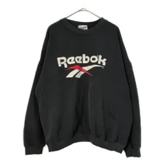 90年代 Reebok リーボック ロゴ スウェット 大きいサイズ スポーツ ブラック(メンズ 2X)中古 古着 X3753