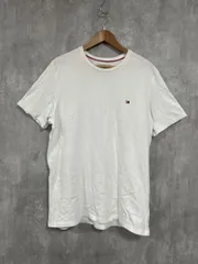 TOMMY HILFIGER トミーヒルフィガー ワンポイントロゴ 刺 Tシャツ sizeL/白 ■◆ メンズ