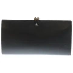 Vivienne Westwood (ヴィヴィアンウエストウッド) オーブ刻印 がま口 レザーウォレット 長財布 ブラック 3118D70
