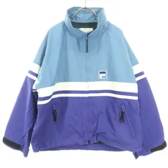 FILA フィラ ワンポイントロゴ 長袖 ナイロンジャケット S ブルー スノーウェア レディース 古着のサムネイル