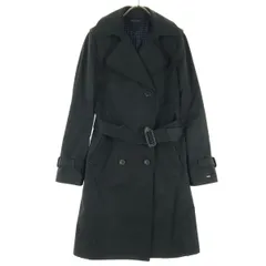 TOMMY HILFIGER トミーヒルフィガー コットン 長袖 トレンチコート S ブラック レディース 古着