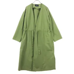SHIPS Colors シップスカラーズ 長袖 ウエスト絞り ノーカラー スプリングコート グリーン系 レディース 古着