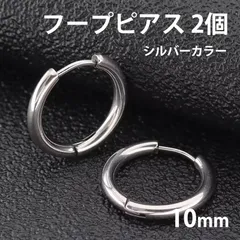 2個セット 10mm シルバー フープピアス ステンレス 両耳用 レディース メンズ つけっぱなしピアス リングピアス ファーストピアス セカンドピアス 全国送料無料 新品 未使用品 安い 追跡なし