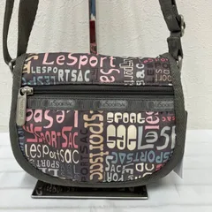 98　LeSportsac　レスポートサック　ショルダーバッグ　小さめ　ミニ　レディース　軽量　カジュアル　シンプル　グレー　ロゴ　ロゴ総柄