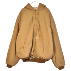 USA製 Carhartt カーハート ダックワークジャケット大きいサイズ ライトブラウン(メンズ 2XL)中古 古着 X3523