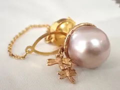 【希少】TASAKI タサキ 大珠15mm パール チャーム K14 トンボモチーフ