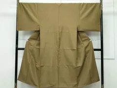 平和屋着物●極上　男性　紬　キングサイズ　色無地　国防色　逸品　未使用　CZAA3242s5