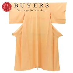 【中古】 色無地 正絹 ライトオレンジ しつけ糸あり パステルカラー 和装 呉服 和服 きもの レディース 女性