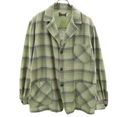 PENDLETON ペンドルトン 70s USA製 ヴィンテージ チェック柄 ジャケット L モスグリーン系 くるみボタン メンズ 古着