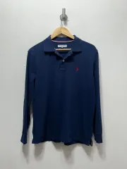 US ポロ アッスン ネイビー 長袖 ポロTシャツ L