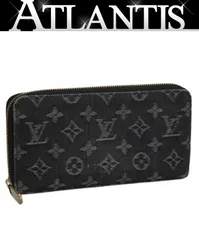 ルイヴィトン LOUIS VUITTON ジッピーウォレット ラウンドファスナー 長財布 モノグラムデニム 黒 M95614 【73701】