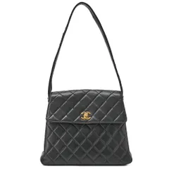 CHANEL シャネル ワンショルダーバック マトラッセ ターンロック シングルフラップ ラムスキン 黒 （ゴールド金具） レディーストートバック ハイブランド【中古】【送料無料】