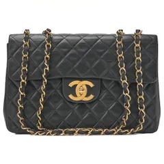 CHANEL シャネル チェーンショルダーバッグ デカマトラッセ 34cm シングルフラップ ラムスキン 黒 （ゴールド金具） レディース バッグ レディース【中古】【送料無料】