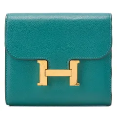 HERMES エルメス コンスタンスコンパクト 2つ折り財布 スイフト エバーカラー ヴェールジェイド （ゴールド金具）レディースウォレット レディース長財布 札入れ【中古】【送料無料】のサムネイル