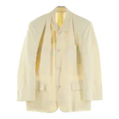 COMME des GARCONS HOMME (コムデギャルソンオム) 89SS 田中オム マオカラー テーラードジャケット 襟切り替え ウール ジャケット ベージュ