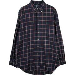 古着 ラルフローレン Ralph Lauren BLAIRE 長袖 ボタンダウンチェックシャツ メンズM相当/eaa616038