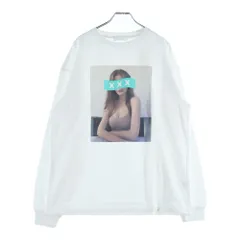GOD SELECTION XXX (ゴッドセレクショントリプルエックス) 20AW フォトプリント クルーネックコットン長袖カットソー ロンT ホワイト GX-A20-LT-03