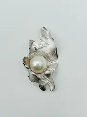 SV 真珠 南洋 白蝶 ブローチ ペンダント 1PC 13.5mm SOUTH SEA PEARL SILVER シルバー