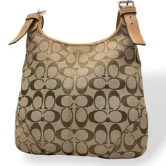 極美品　COACH コーチ　ショルダーバッグ　斜め掛け　キャンバス　レザー