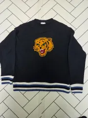 サンドロ メンズ 虎 刺繍 スウェット 起毛 ブラック L