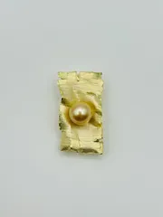 SV 真珠 南洋 白蝶 ゴールド ブローチ ペンダント 1PC 12.4mm SOUTH SEA PEARL SILVER シルバー 金メッキ