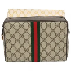 グッチ GGスプリーム シェリーライン ポーチ Bランク gu9117cc