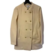  UNIQLO × INES DE LA FRESSANGE ユニクロ×イネス ウールブレンド Pコート M オフホワイト【AT404】