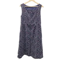 LAURAASHLEY(ローラアシュレイ) ワンピース サイズ13 L レディース美品  - ダークネイビー×グレーベージュ×マルチ