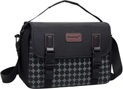 ideamall カメラバッグ 防水 収納ケース 持ち運び 携帯 おしゃれ ショルダー (ブラック,  ワンサイズ)