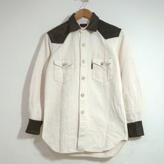 REDMOON レッドムーン デニム/レザーシャツ 切替 コンチョ サイズ38 
