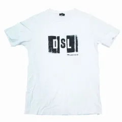 DIESEL ディーゼル ロゴ プリント Tシャツ 半袖 クルーネック プルオーバー カットソー M ホワイト メンズ 【中古】