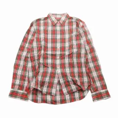16SS COMME des GARCONS HOMME PLUS チェック柄シャツ ブラウス レギュラーカラー 長袖 XS レッド メンズ 【中古】